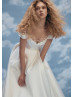 Short Sleeves Ivory 3D Flowers Satin Gorgeous Wedding Dress Short Sleeves Ivory 3D Flowers Satin Gorgeous Wedding Dress